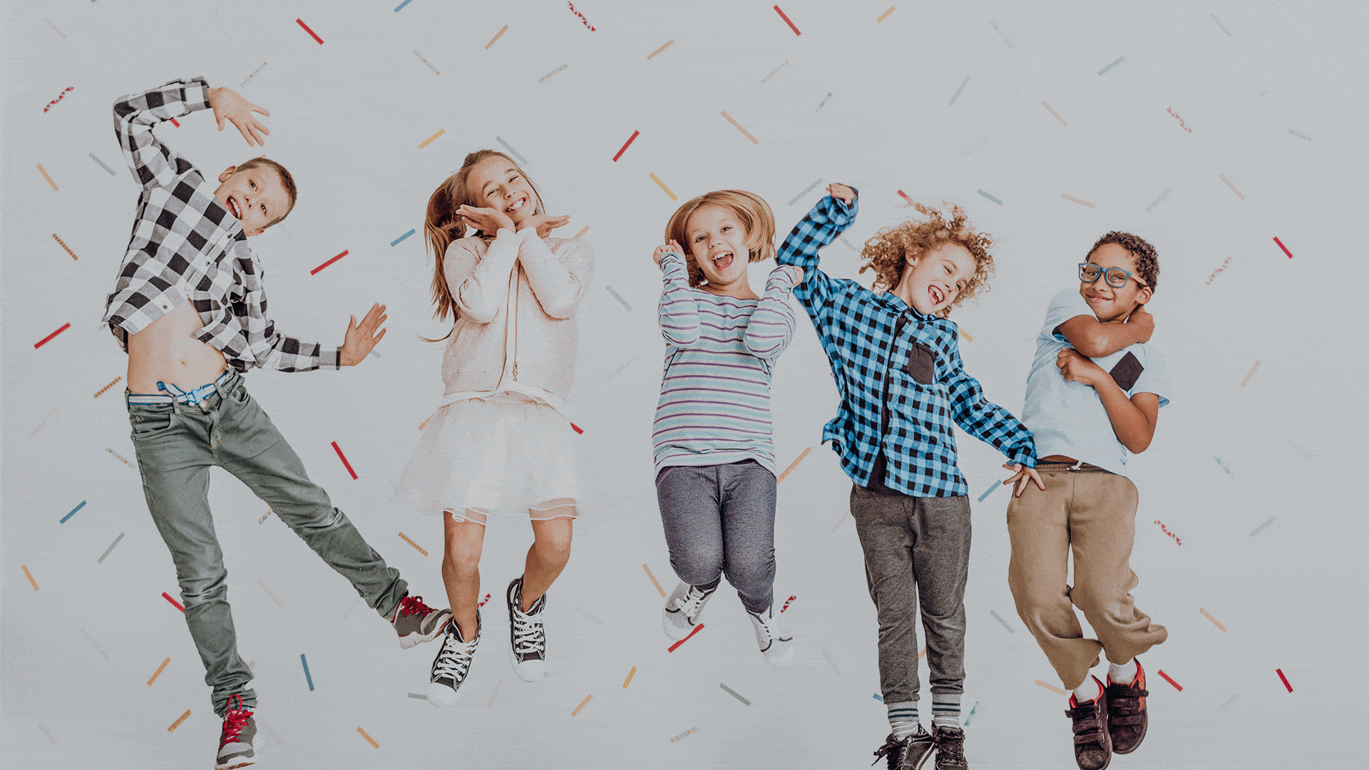 Children jumping and playing